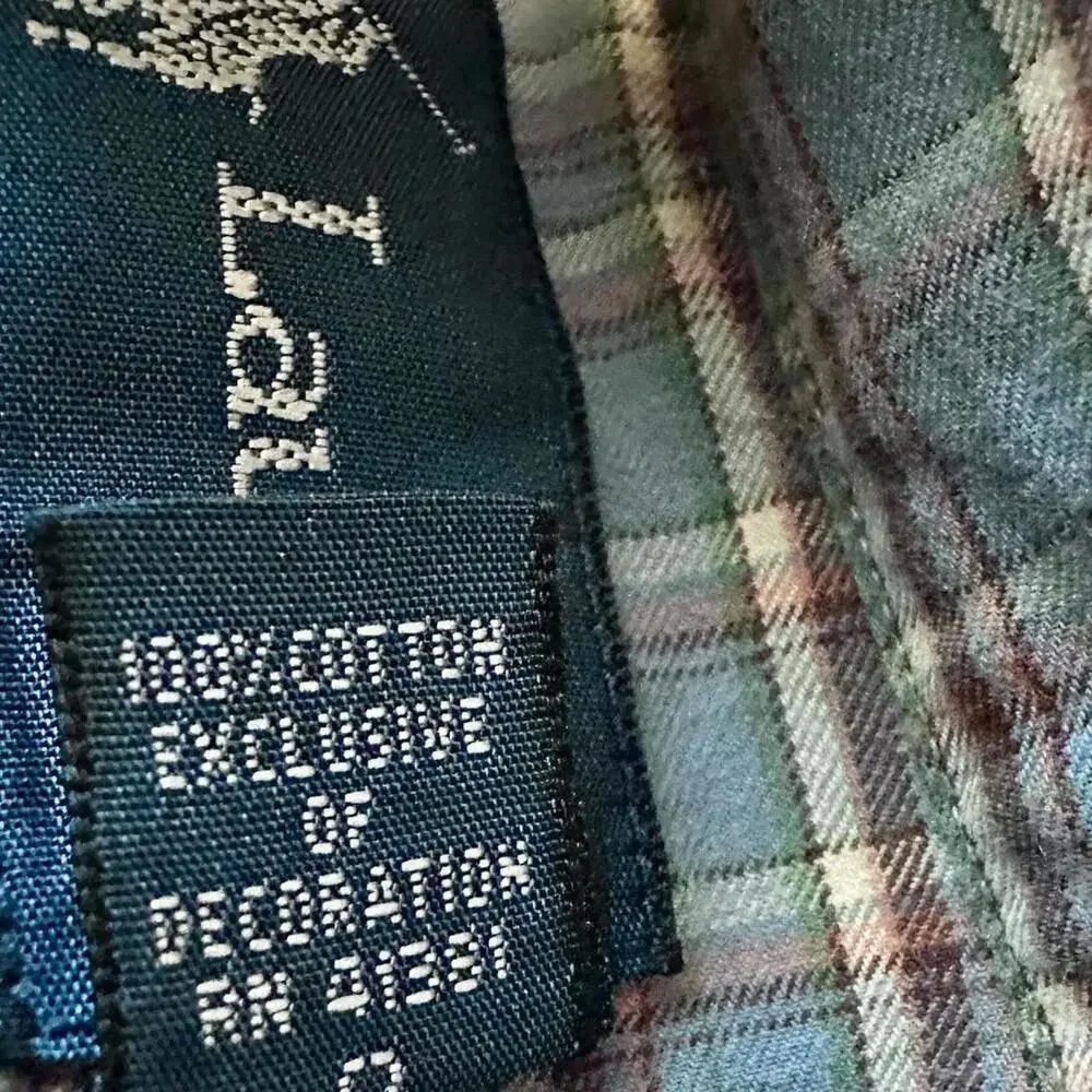 Ralph Lauren light blue plaid 100% cotton button up shirt